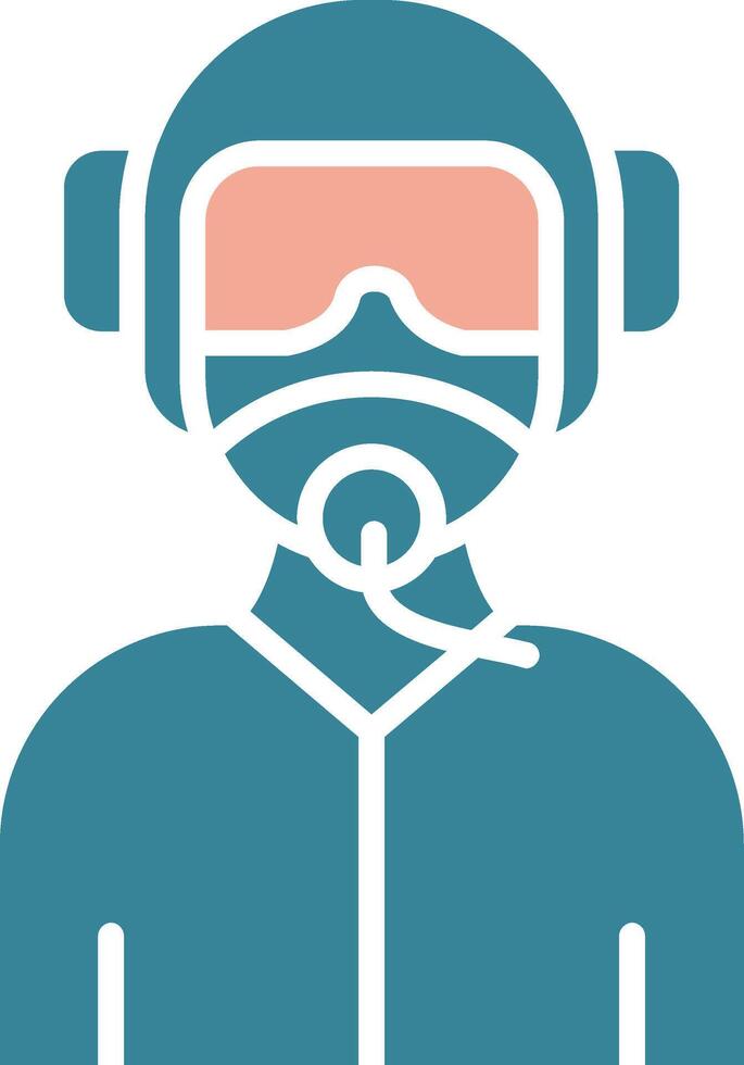 Pilot Glyph Two Color Icon vector