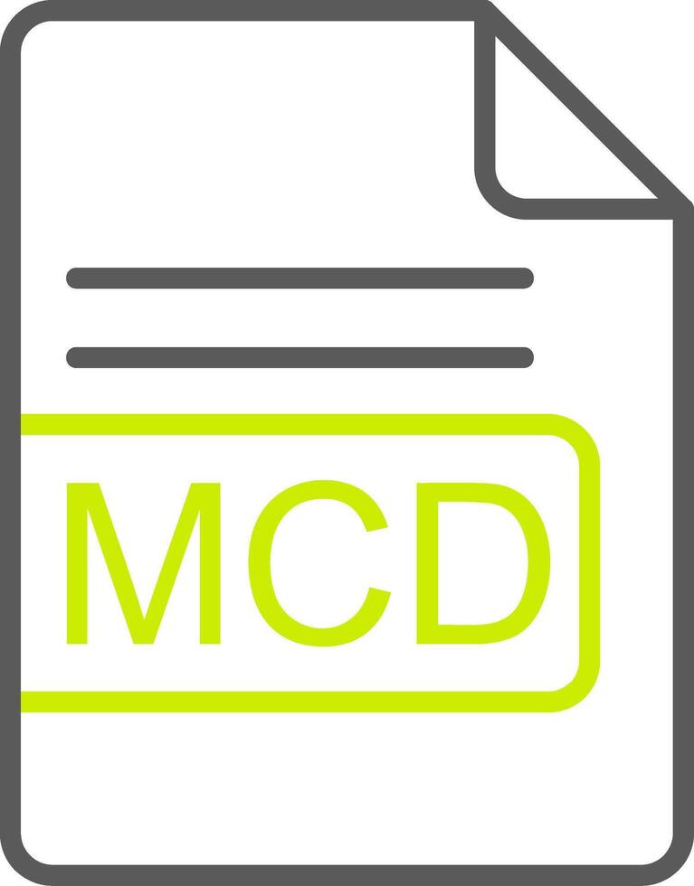 MCD File Format Line Two Color Icon vector