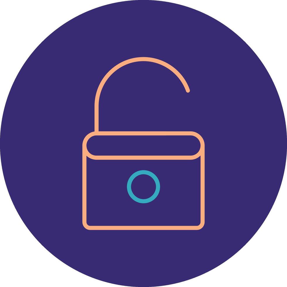 Open Lock Line Two Color Circle Icon vector