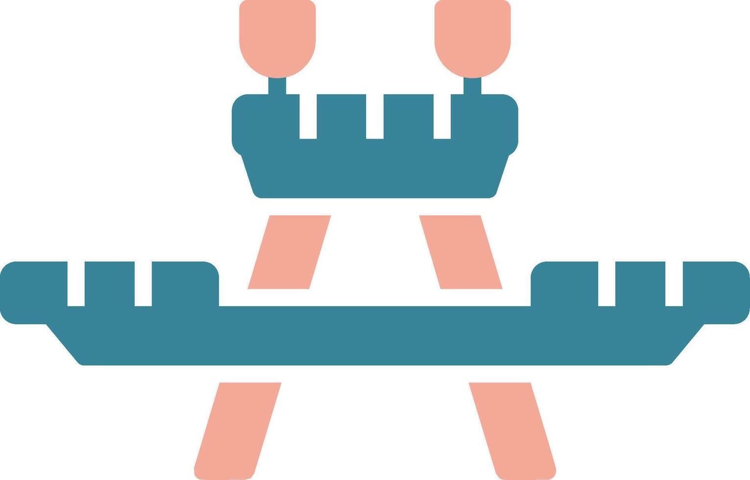 Picnic Table Glyph Two Color Icon vector