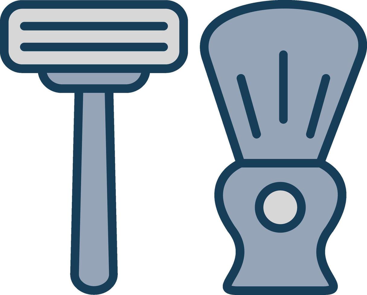 Shaving Line Filled Grey Icon vector