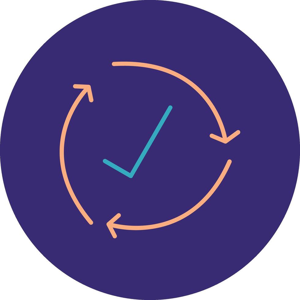 Cycle Line Two Color Circle Icon vector