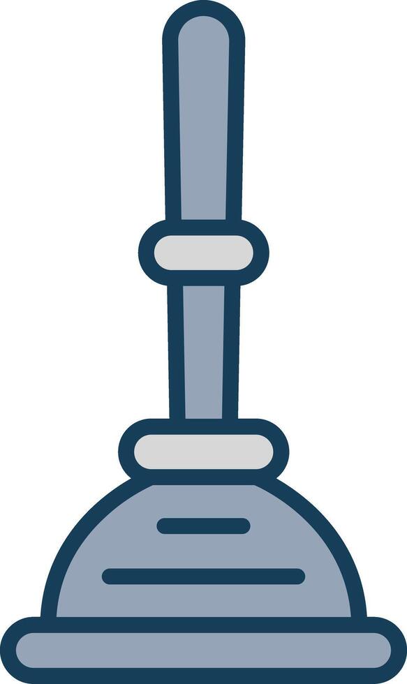 Plunger Line Filled Grey Icon vector