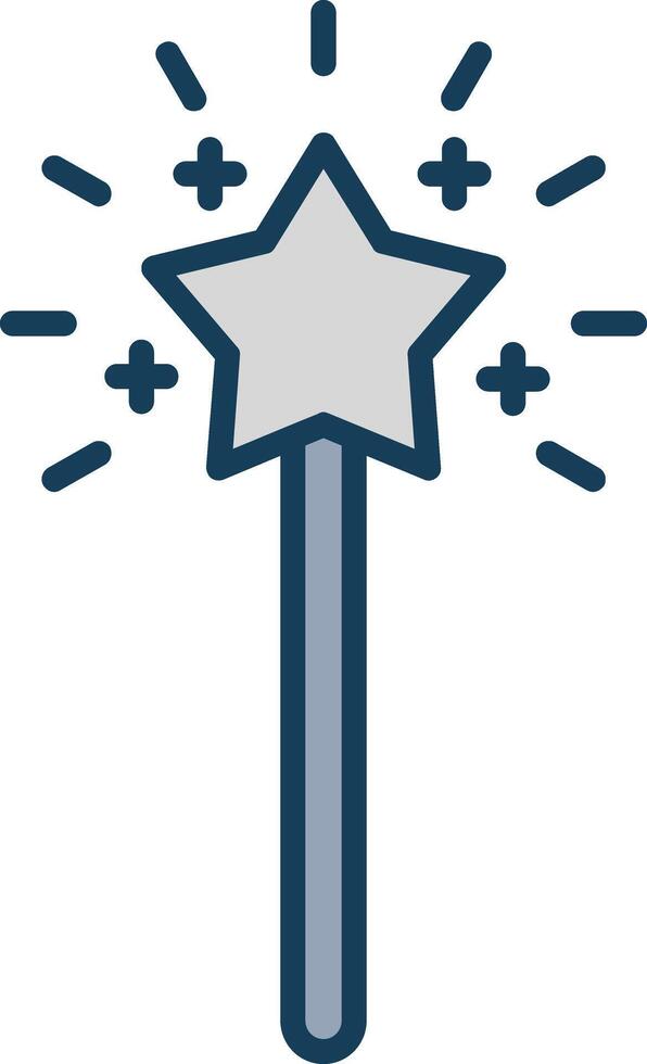 Magic Wand Line Filled Grey Icon vector