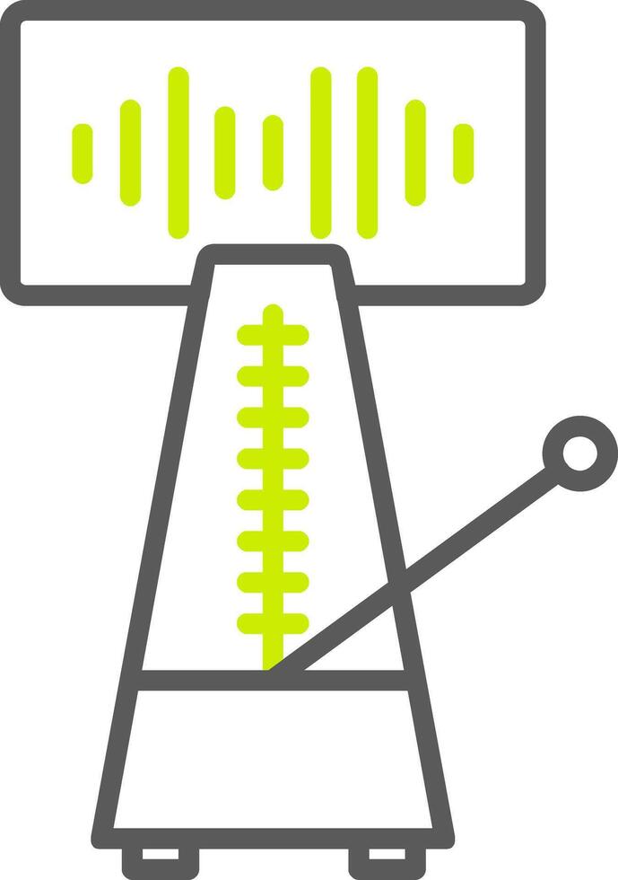 metrónomo línea dos color icono vector