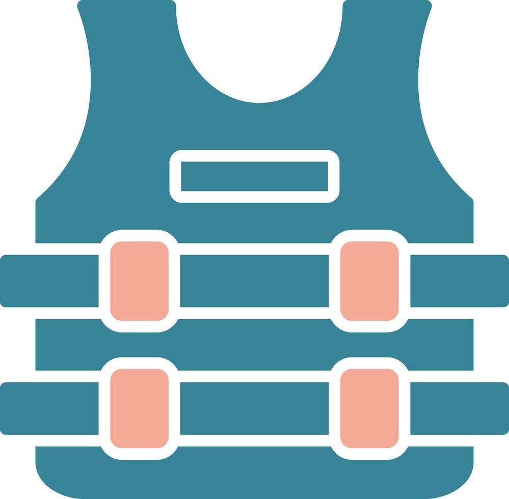 Bullet Proof Jacket Glyph Two Color Icon vector