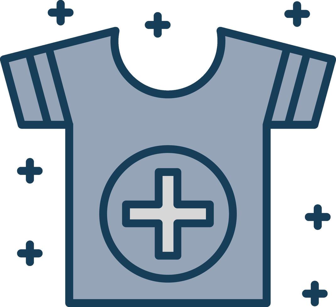 Shirt Line Filled Grey Icon vector