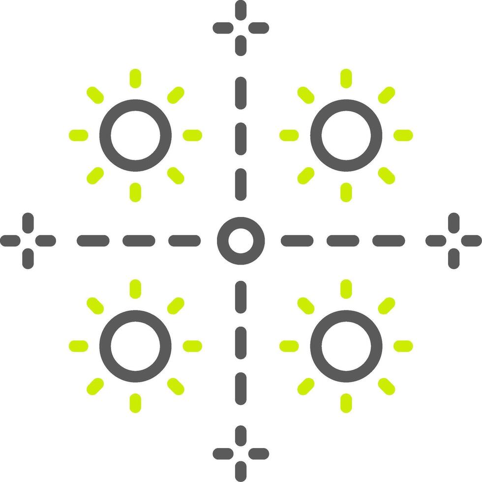 Firework Line Two Color Icon vector