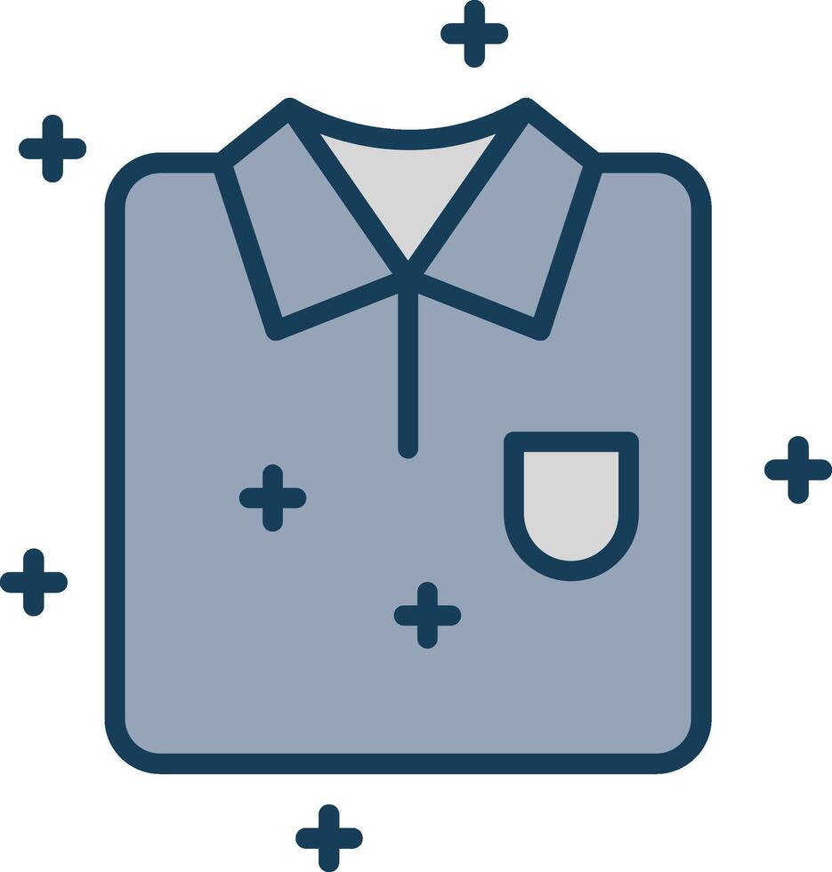 camisa línea lleno gris icono vector