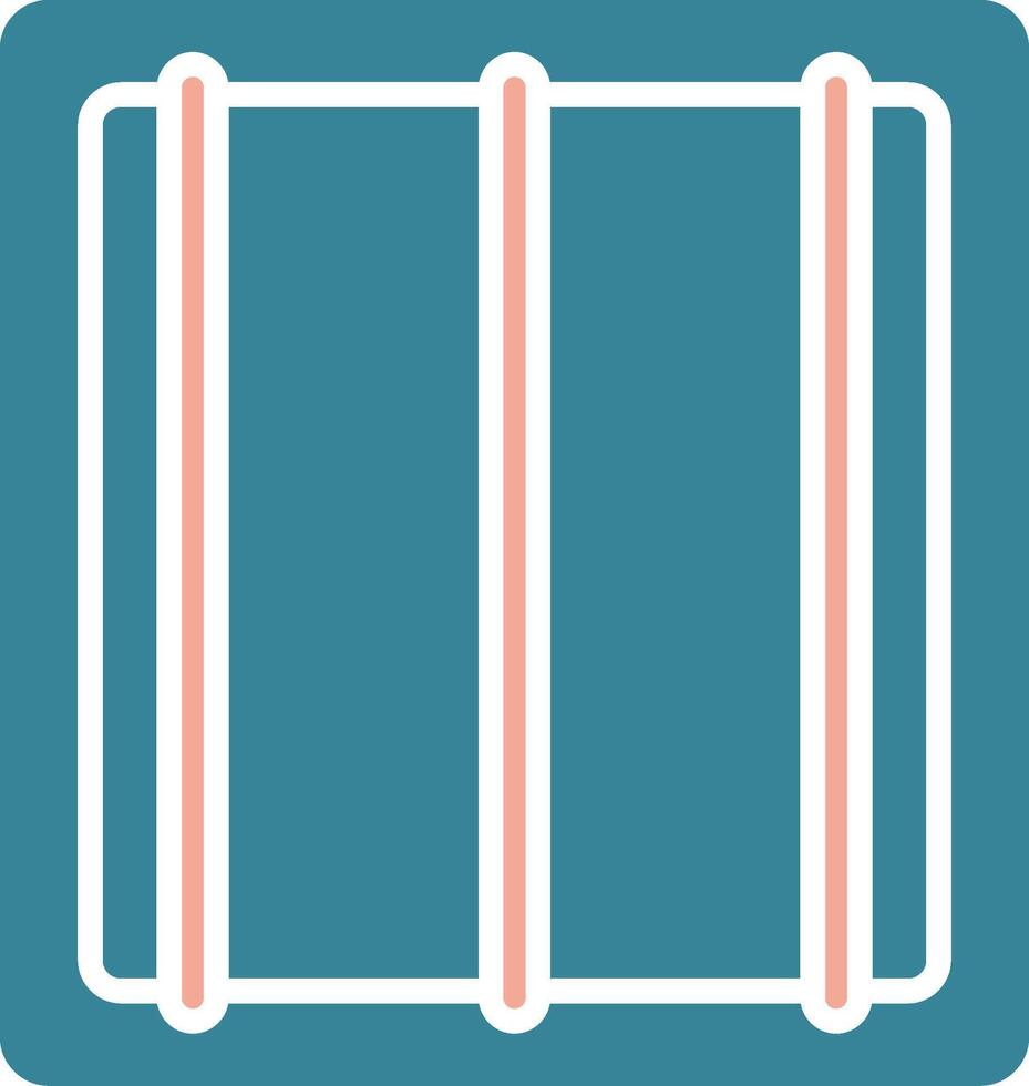 Jail Glyph Two Color Icon vector