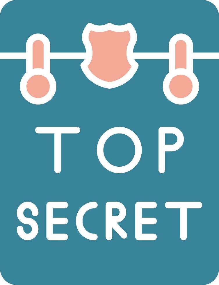 Top Secret Glyph Two Color Icon vector