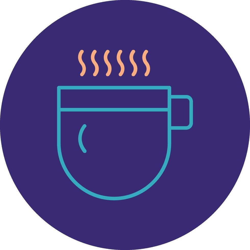 Hot Beverage Line Two Color Circle Icon vector