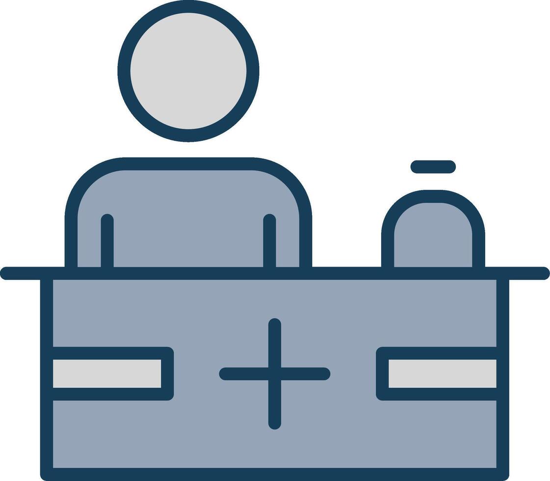 Reception Line Filled Grey Icon vector