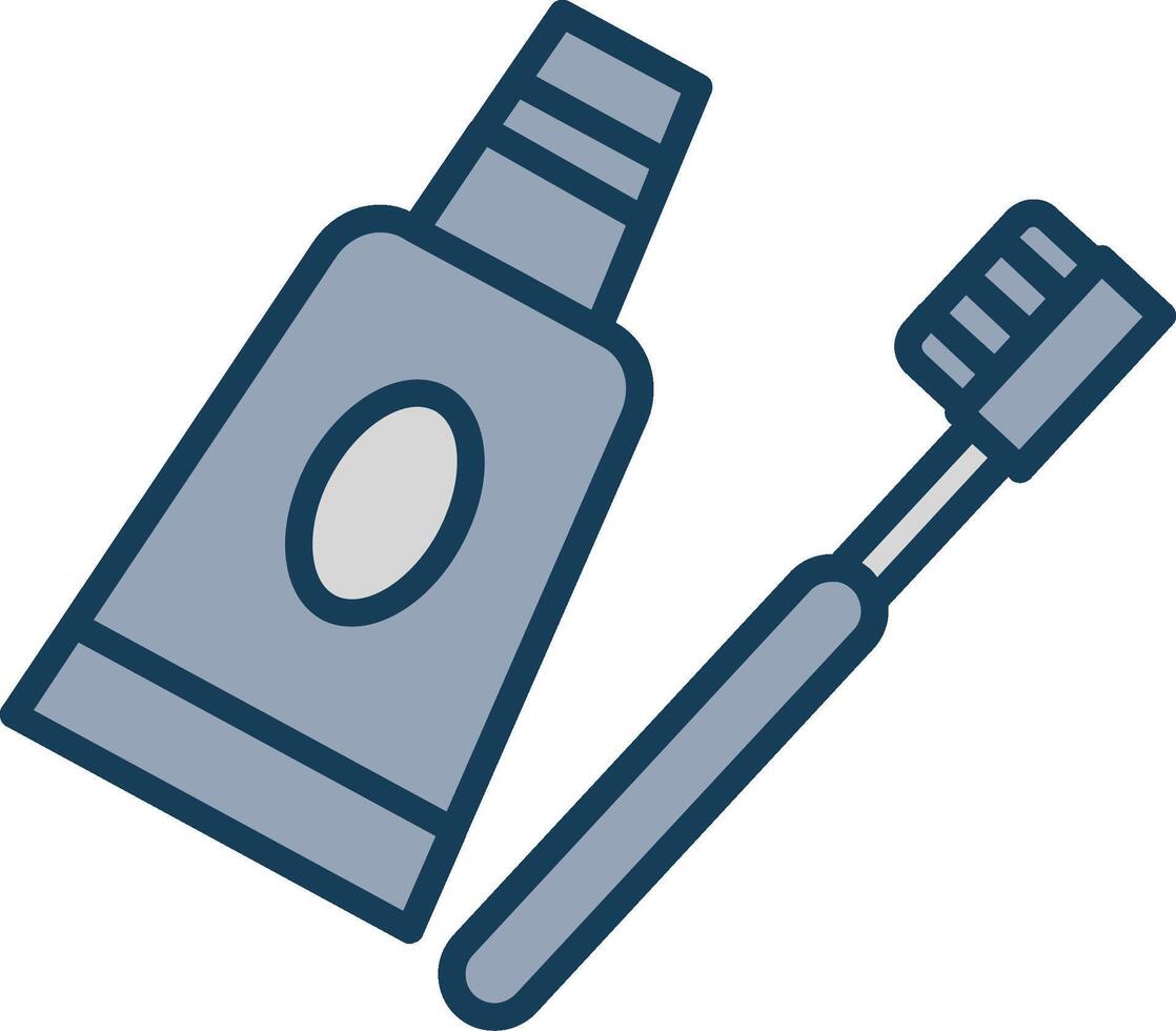 Toothpaste Line Filled Grey Icon vector