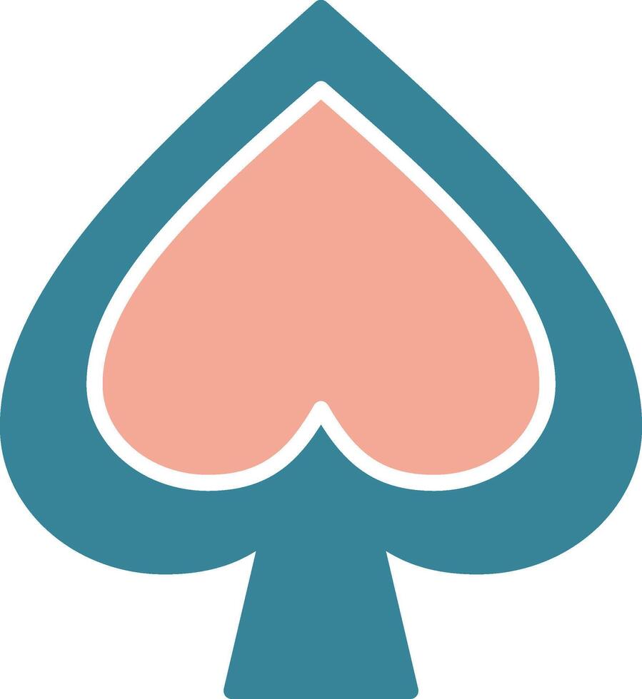 Spade Glyph Two Color Icon vector