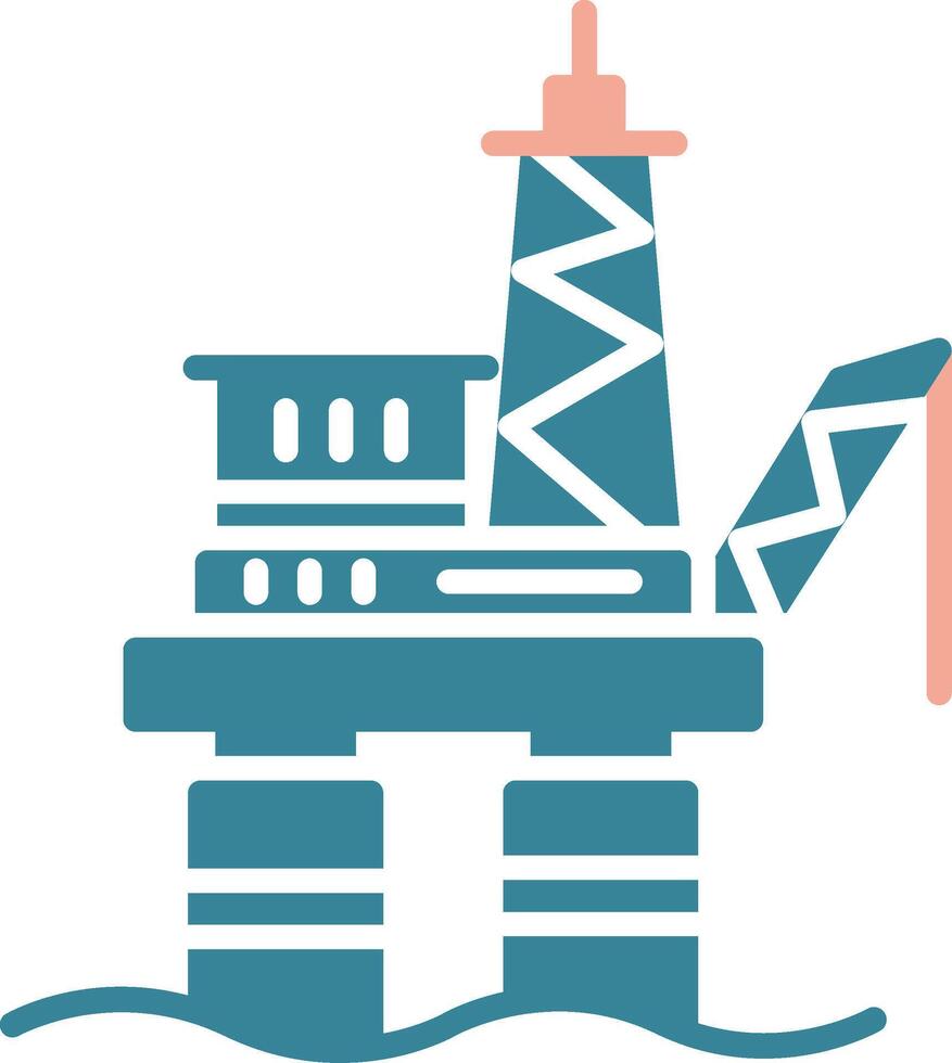 Drilling Rig Glyph Two Color Icon vector