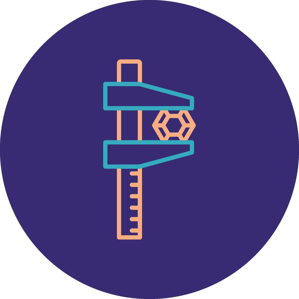 Caliper Line Two Color Circle Icon vector