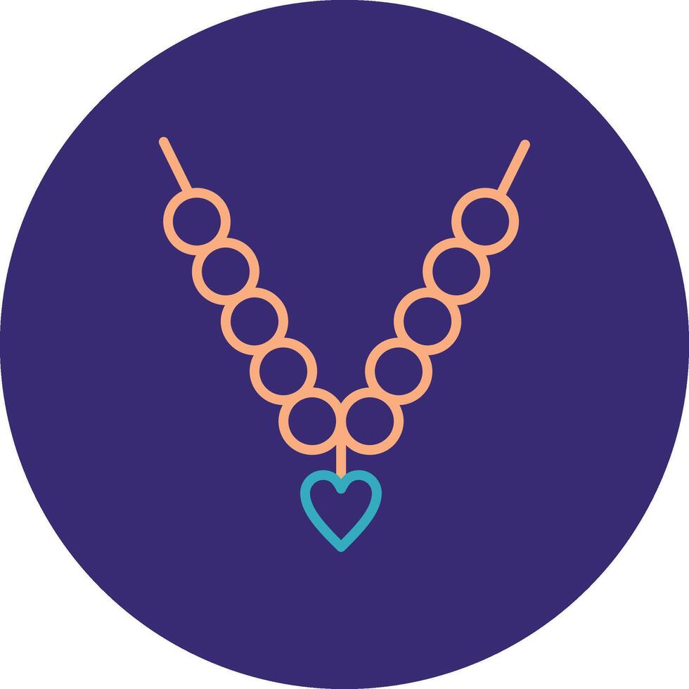 Necklace Line Two Color Circle Icon vector