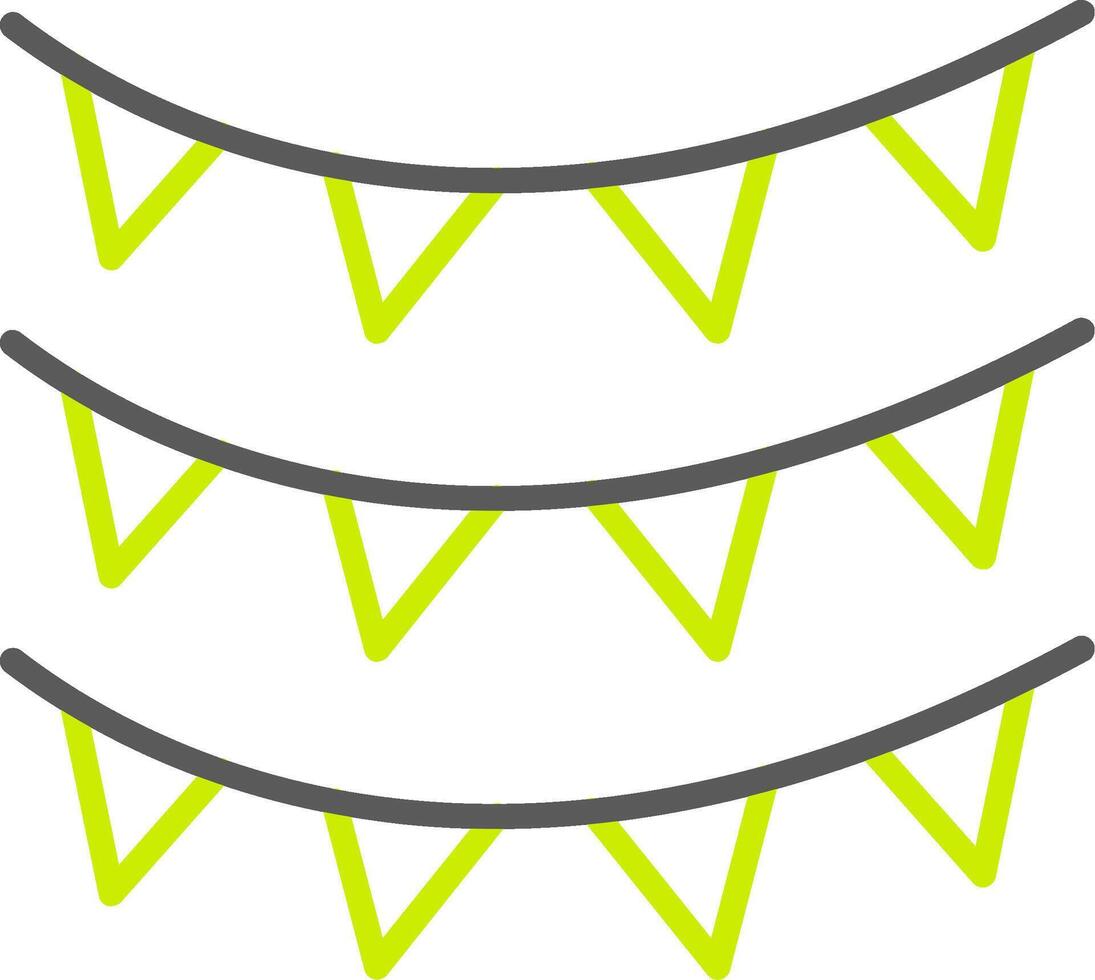 Bunting Line Two Color Icon vector