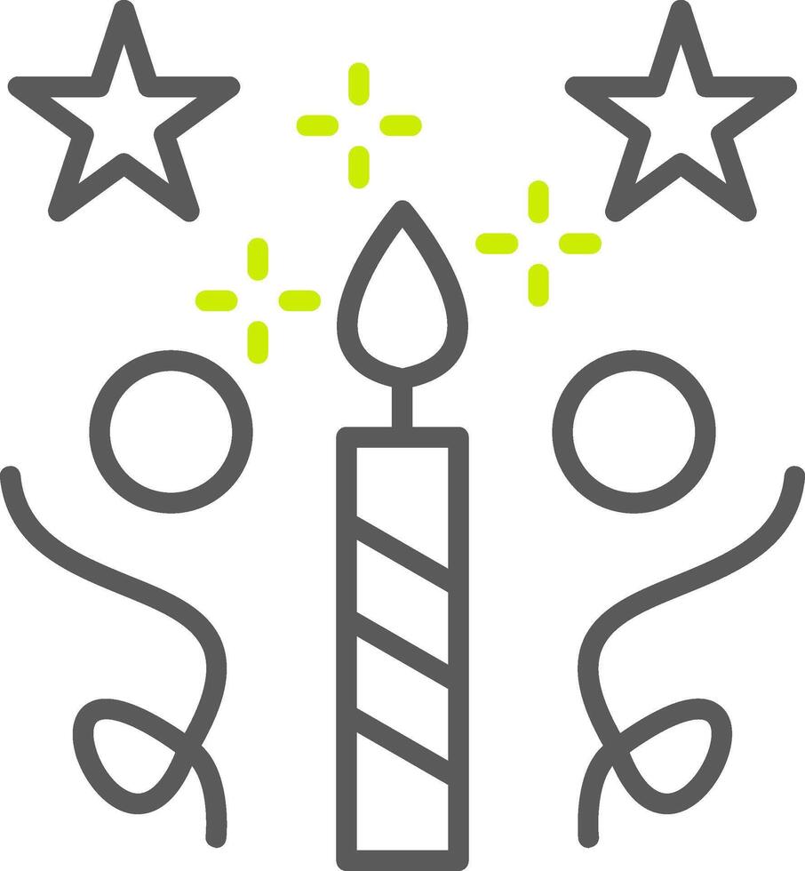 Candle Line Two Color Icon vector