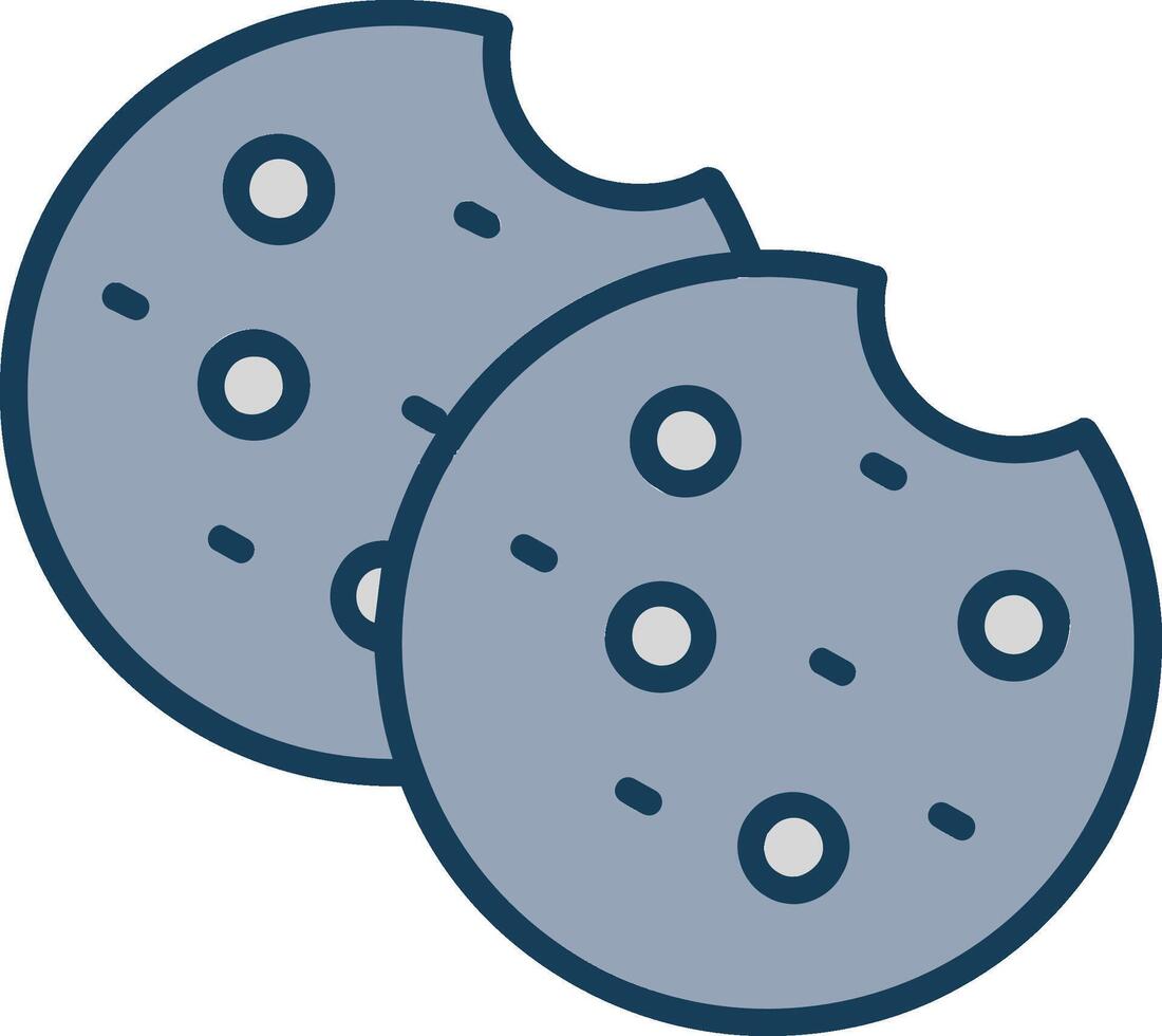 galletas línea lleno gris icono vector