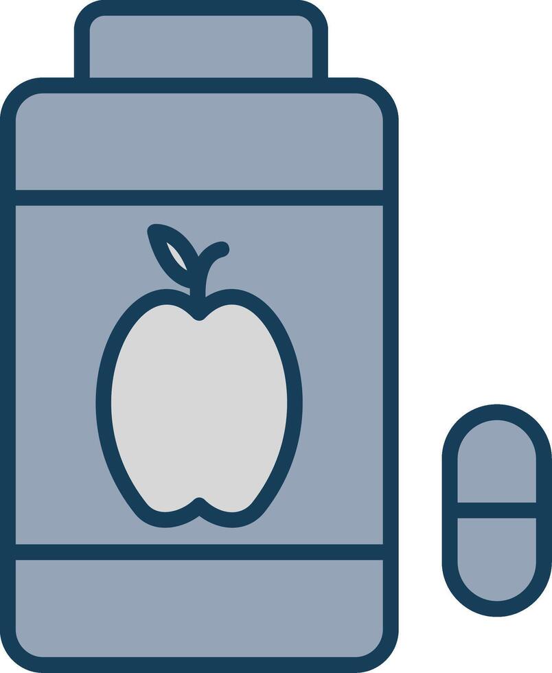 Vitamins Line Filled Grey Icon vector