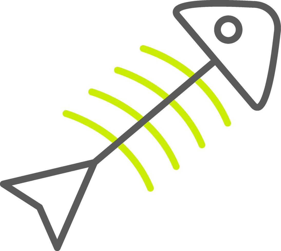 Rotten Fish Line Two Color Icon vector