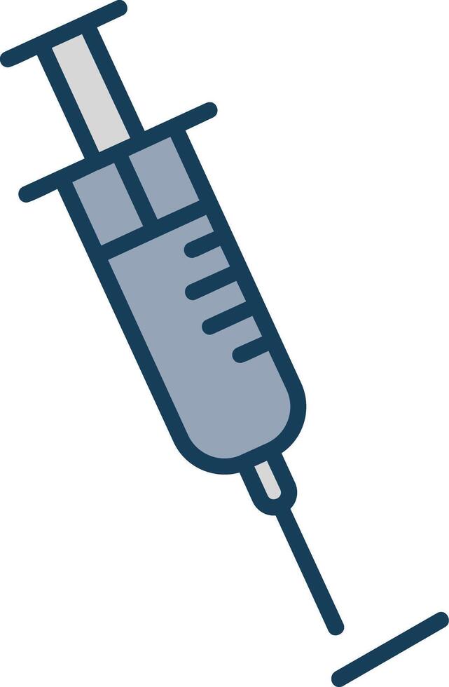 Syringe Line Filled Grey Icon vector