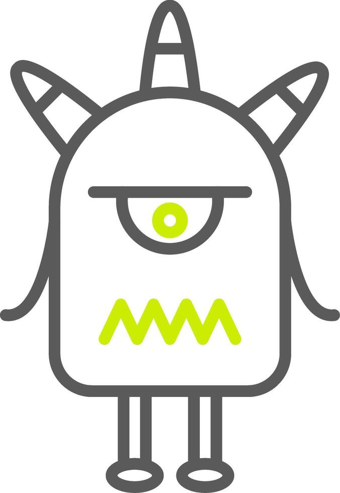 Monster Line Two Color Icon vector