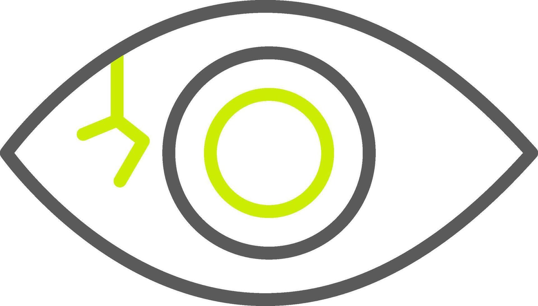 icono de dos colores de la línea del globo ocular vector