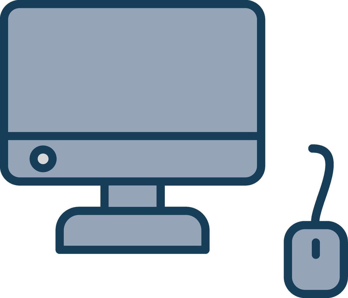 Computer Line Filled Grey Icon vector