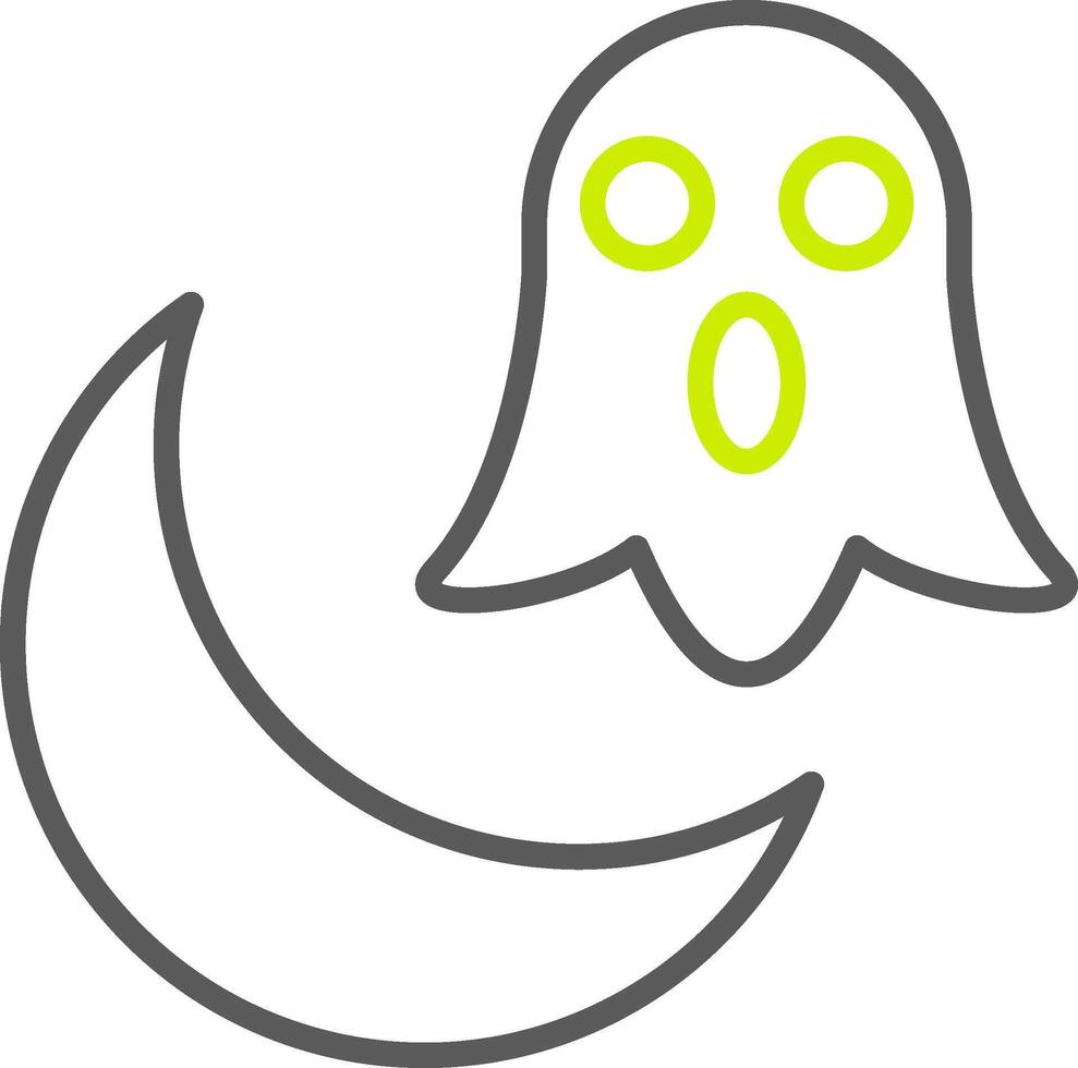 Halloween Moon Line Two Color Icon vector