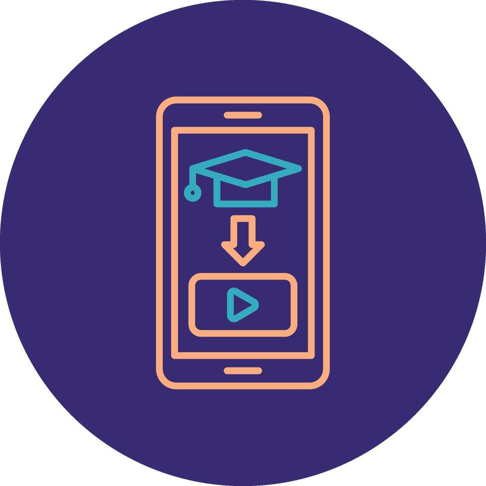 Educational Line Two Color Circle Icon vector