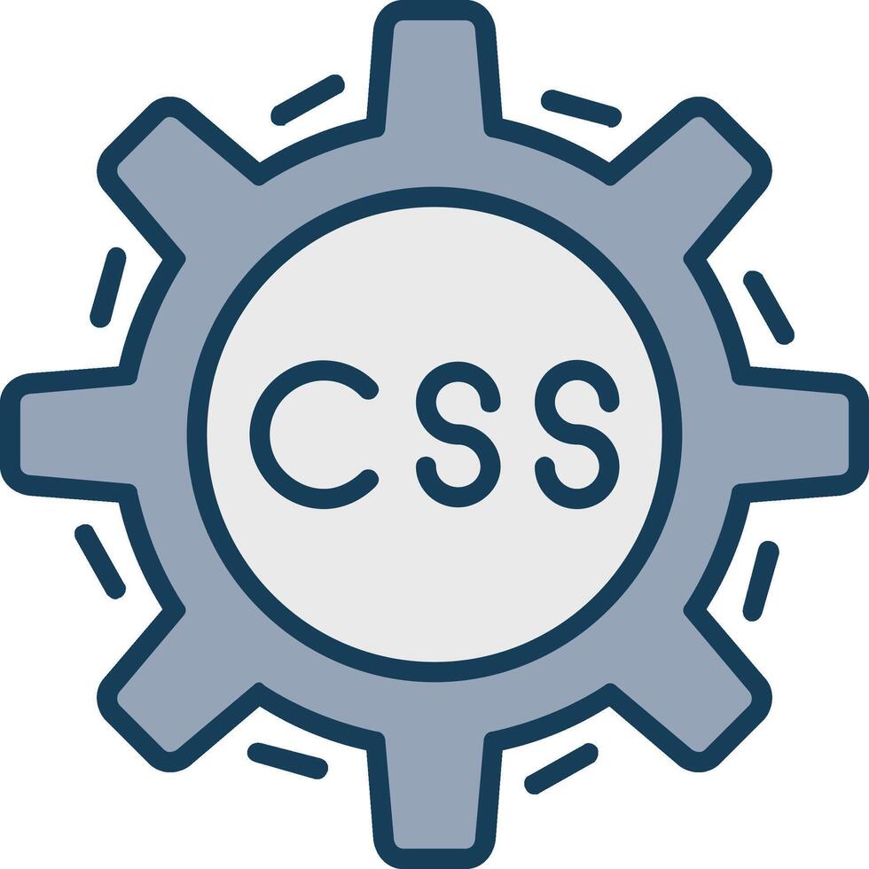 css codificación línea lleno gris icono vector