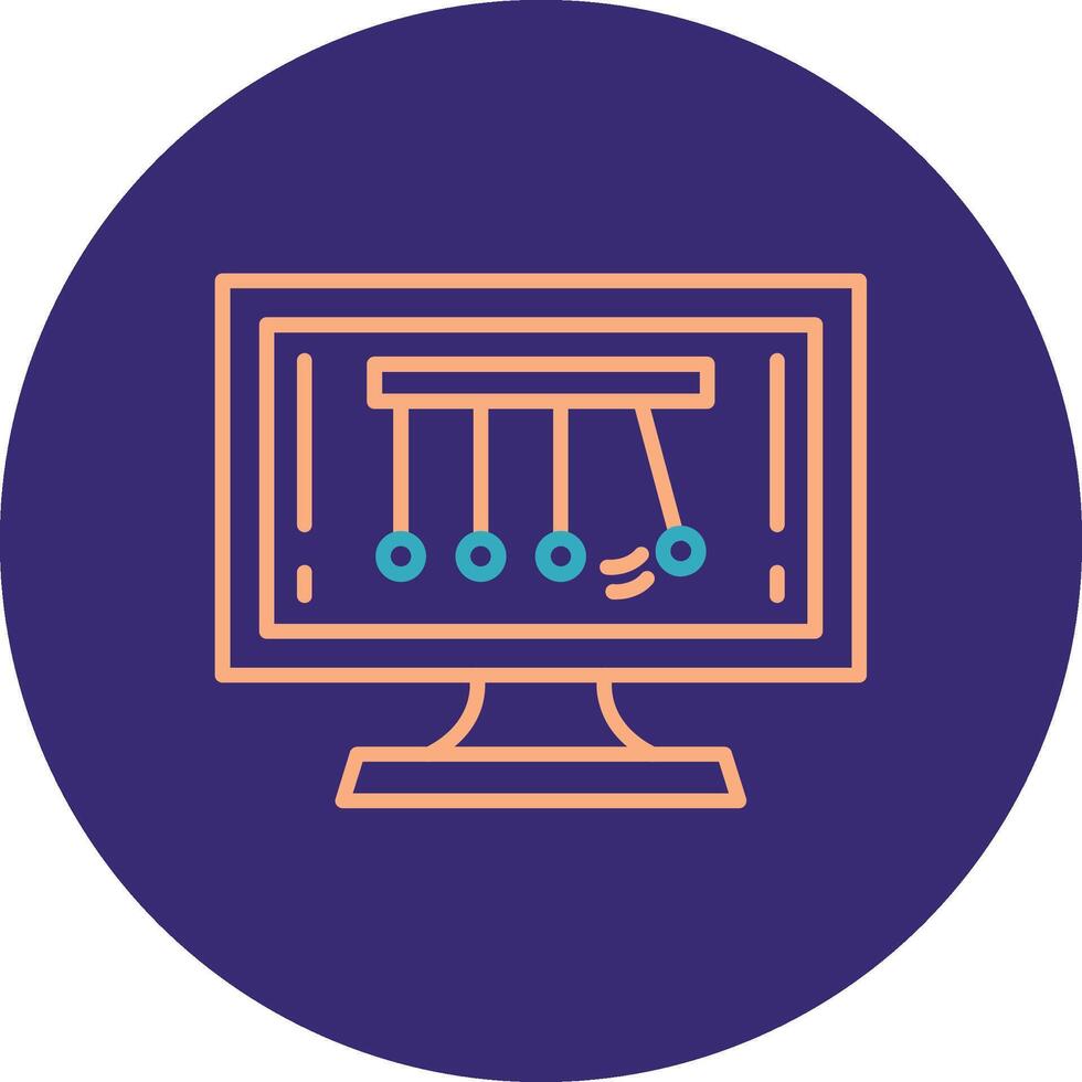 Newtons Cradle Line Two Color Circle Icon vector