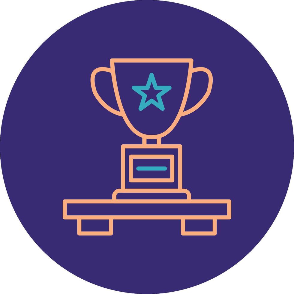 Trophy Line Two Color Circle Icon vector