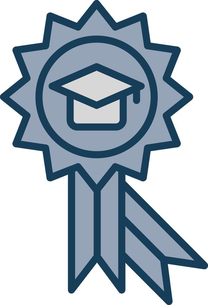 Award Line Filled Grey Icon vector