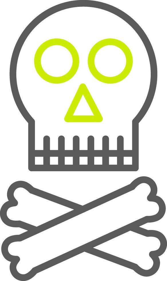 Skull Line Two Color Icon vector