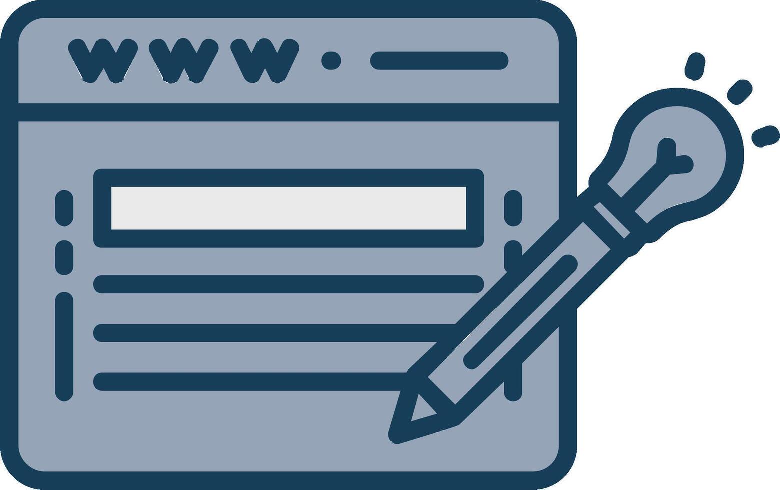 Website Design Line Filled Grey Icon vector