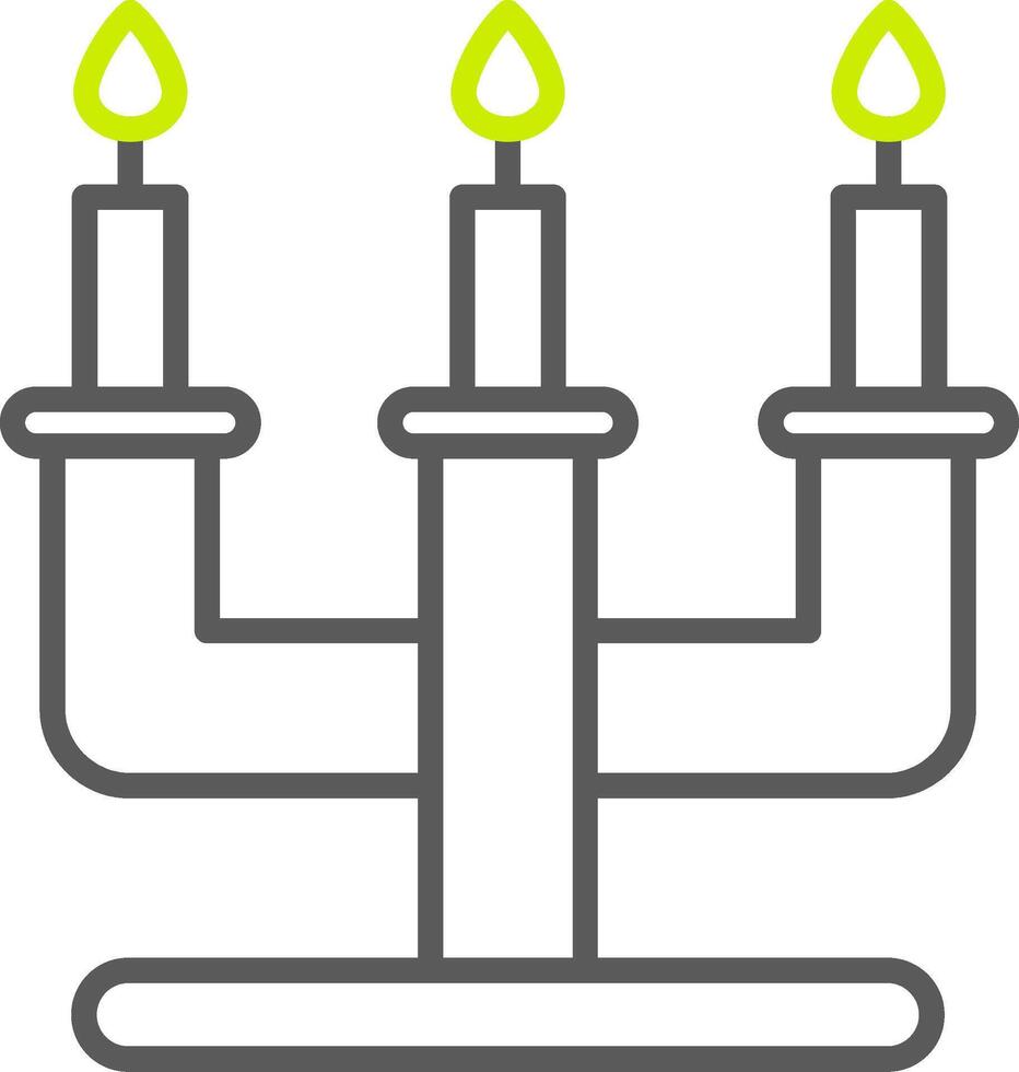candelabro línea icono de dos colores vector