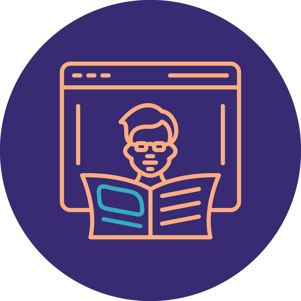 Learn Line Two Color Circle Icon vector