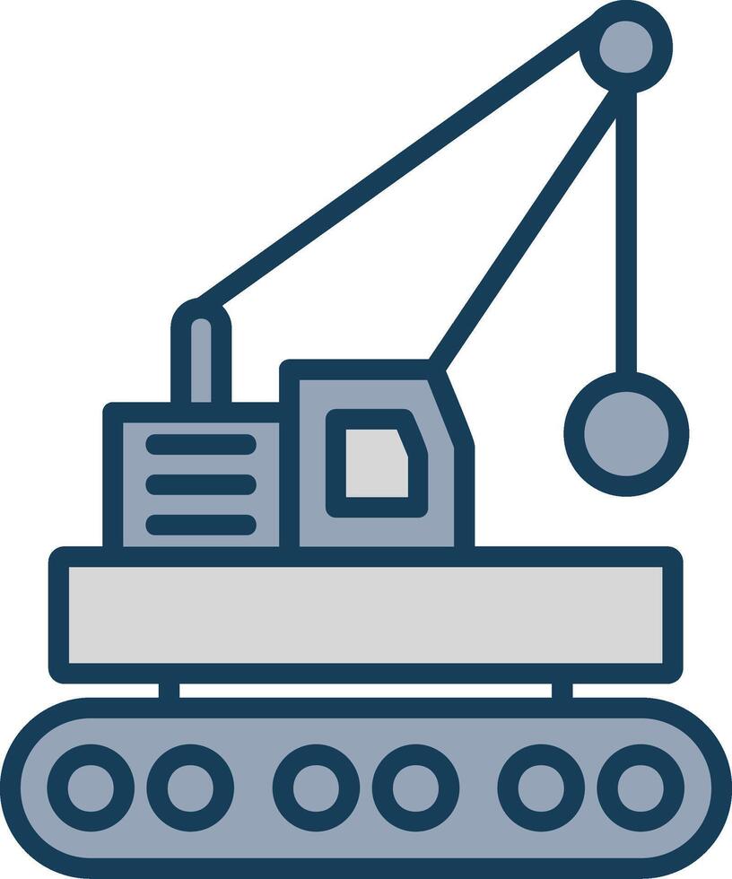 Wrecking Ball Line Filled Grey Icon vector