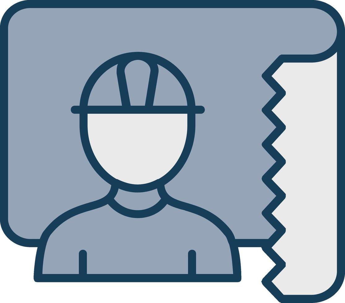 Architect Line Filled Grey Icon vector