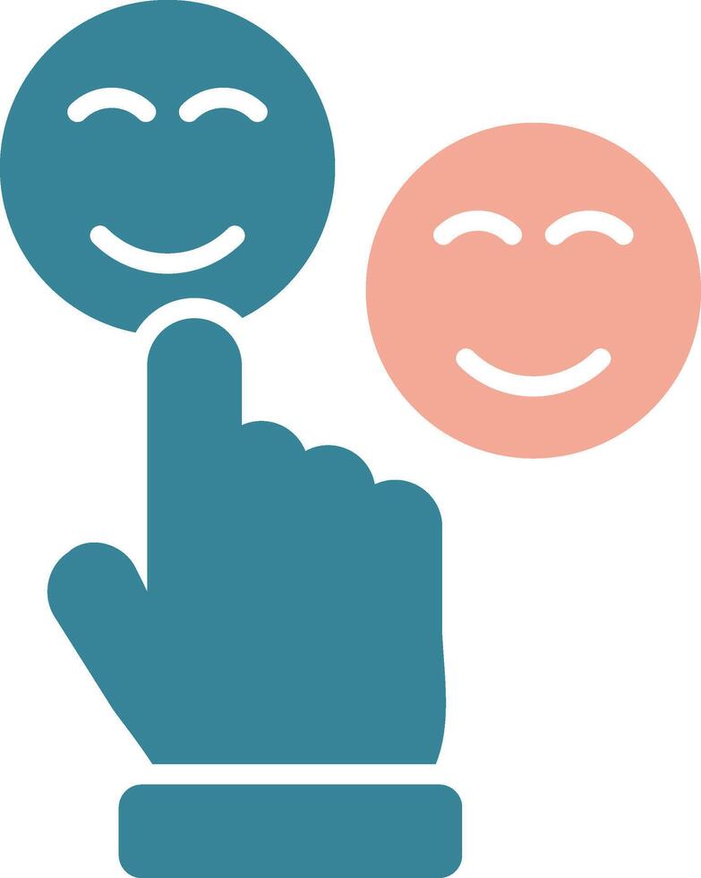 Satisfaction Glyph Two Color Icon vector