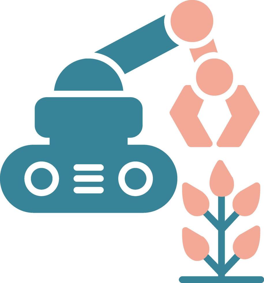 Agricultural Robot Glyph Two Color Icon vector