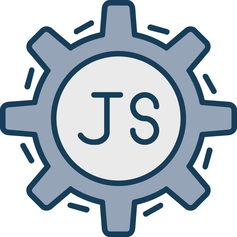 javascript línea lleno gris icono vector