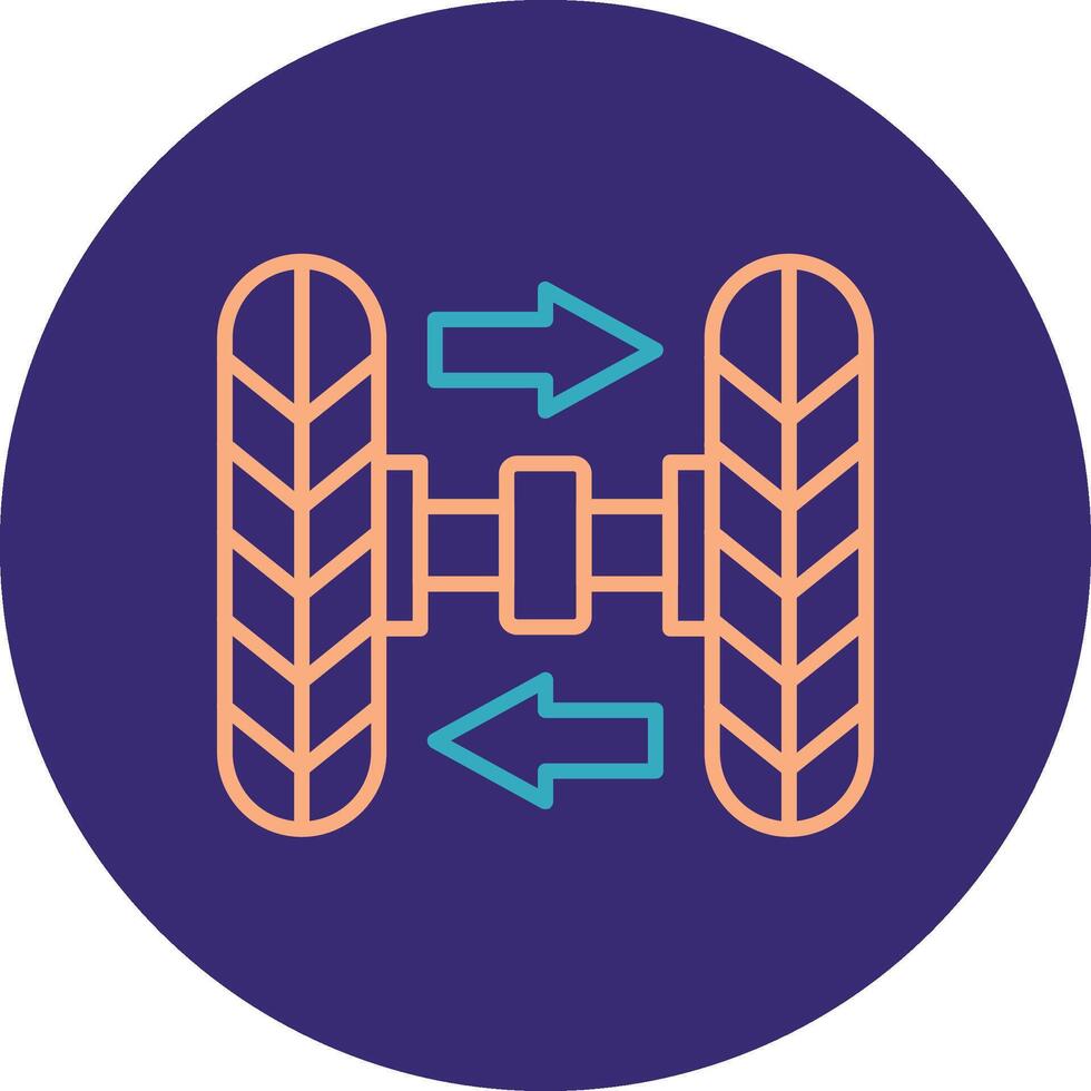 Wheel Alignment Line Two Color Circle Icon vector