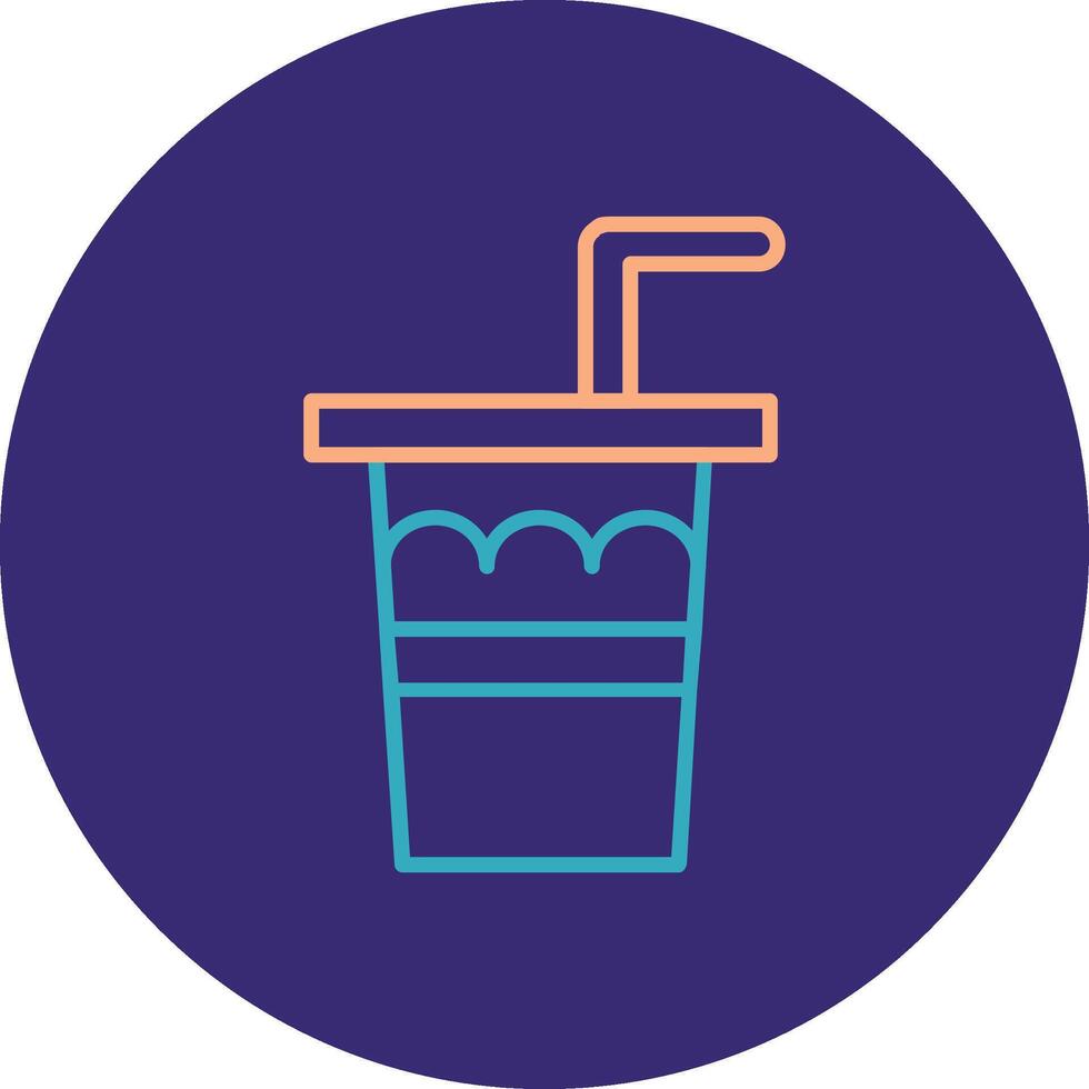Soda Drink Line Two Color Circle Icon vector
