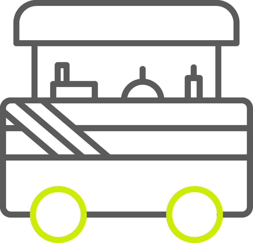 línea de carrito de comida icono de dos colores vector