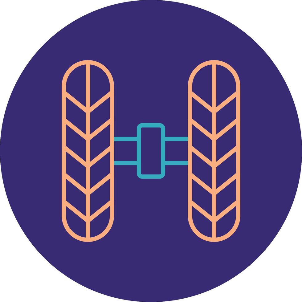 Wheel Alignment Line Two Color Circle Icon vector